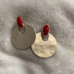 Kendra Scott Deena earrings with Red stones